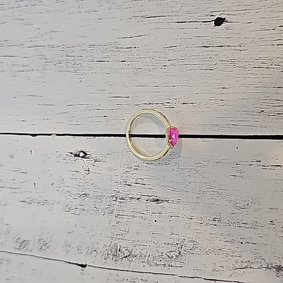 Kendra Scott Hot Pink Triangle Gold Set - Picture 6 of 8